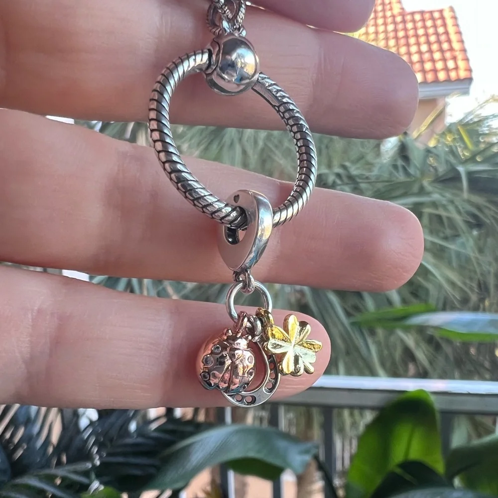 Clover, Ladybug & Horseshoe Dangle Charm